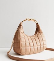 New Look Camel Quilted Chain Strap Cross Body Bag